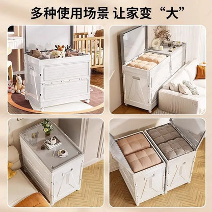 Large Capacity Foldable Storage Box - Flip-Top Organizer for Clothes & Quilts