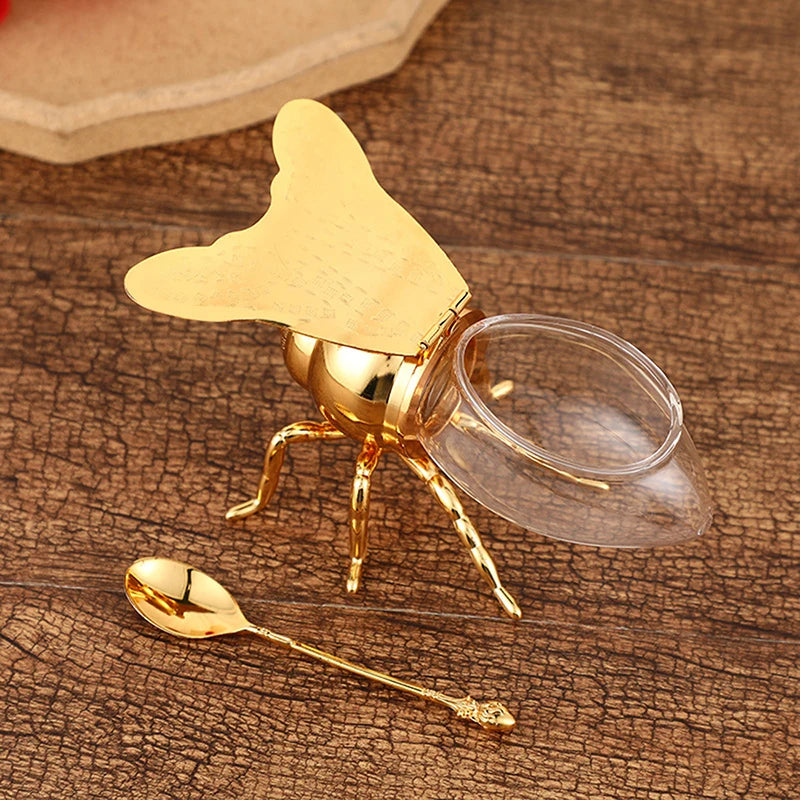 Luxurious Bee Honey Pot - Decorative Honey Storage Jar with Spoon for Your Kitchen