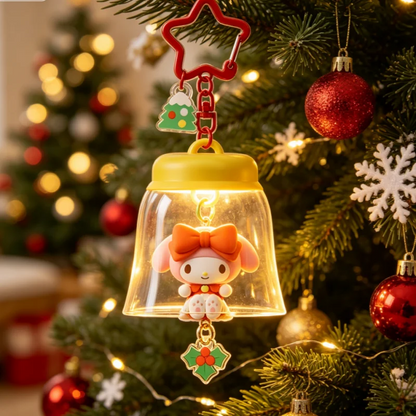 Sanrio HOLLY BOX Cartoon Light-Up Bell Ornament - Christmas Tree Decoration and Cute Bag Pendant