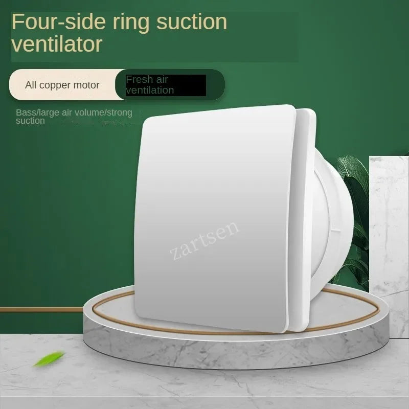 4 Inch High-Speed Exhaust Fan - Wall/Window Ventilator for Toilet, Kitchen & Bathroom with Remote Control