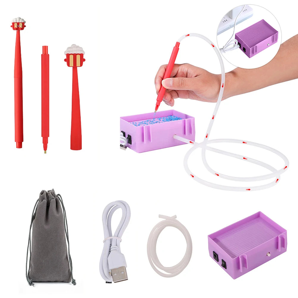 DIY Electric Diamond Painting Pen Set — Portable USB Vacuum Suction Kit
