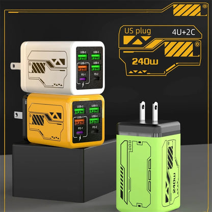 240W GaN USB-C Fast Wall Charger - High-Power Phone Adapter for iPhone, Xiaomi, and Huawei with EU, US, UK, and KR Plug Options