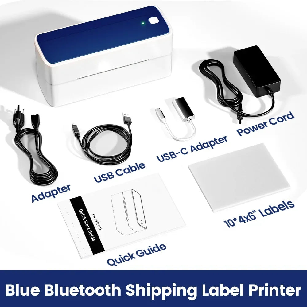 Phomemo 241 Bluetooth Thermal Label Printer – Wireless 4x6 Shipping Label Printer Compatible with iPhone, Android, Mac & Windows