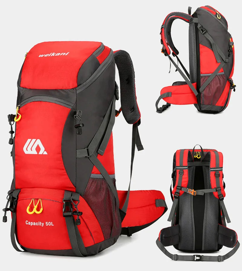2025 50L Outdoor Hiking & Camping Backpack – Travel Duffel & Sports Backpack