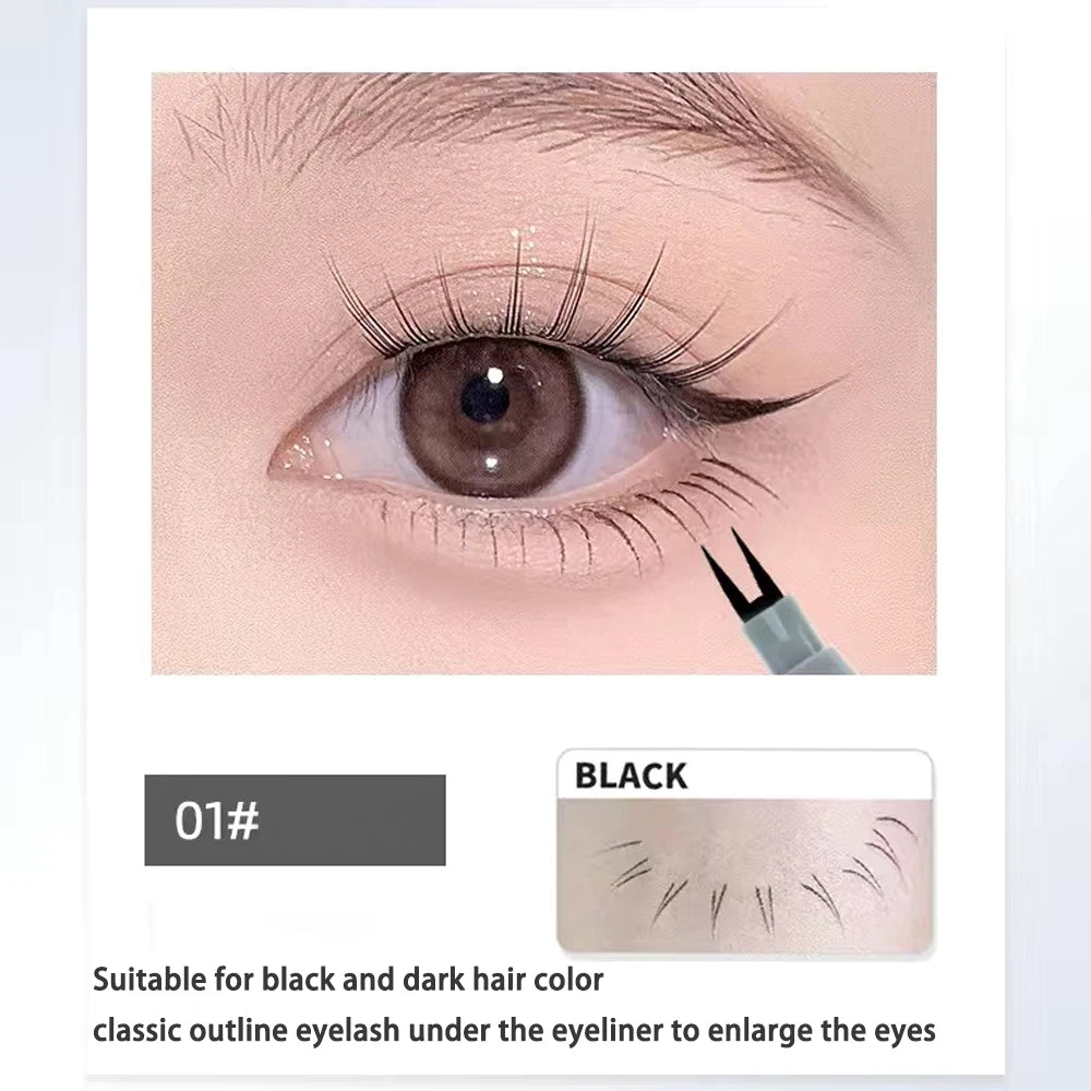 Double-Claw Liquid Eyeliner — Ultra-Thin, Waterproof, Non-Smudge & Sweat-Proof Lower Lash Pen