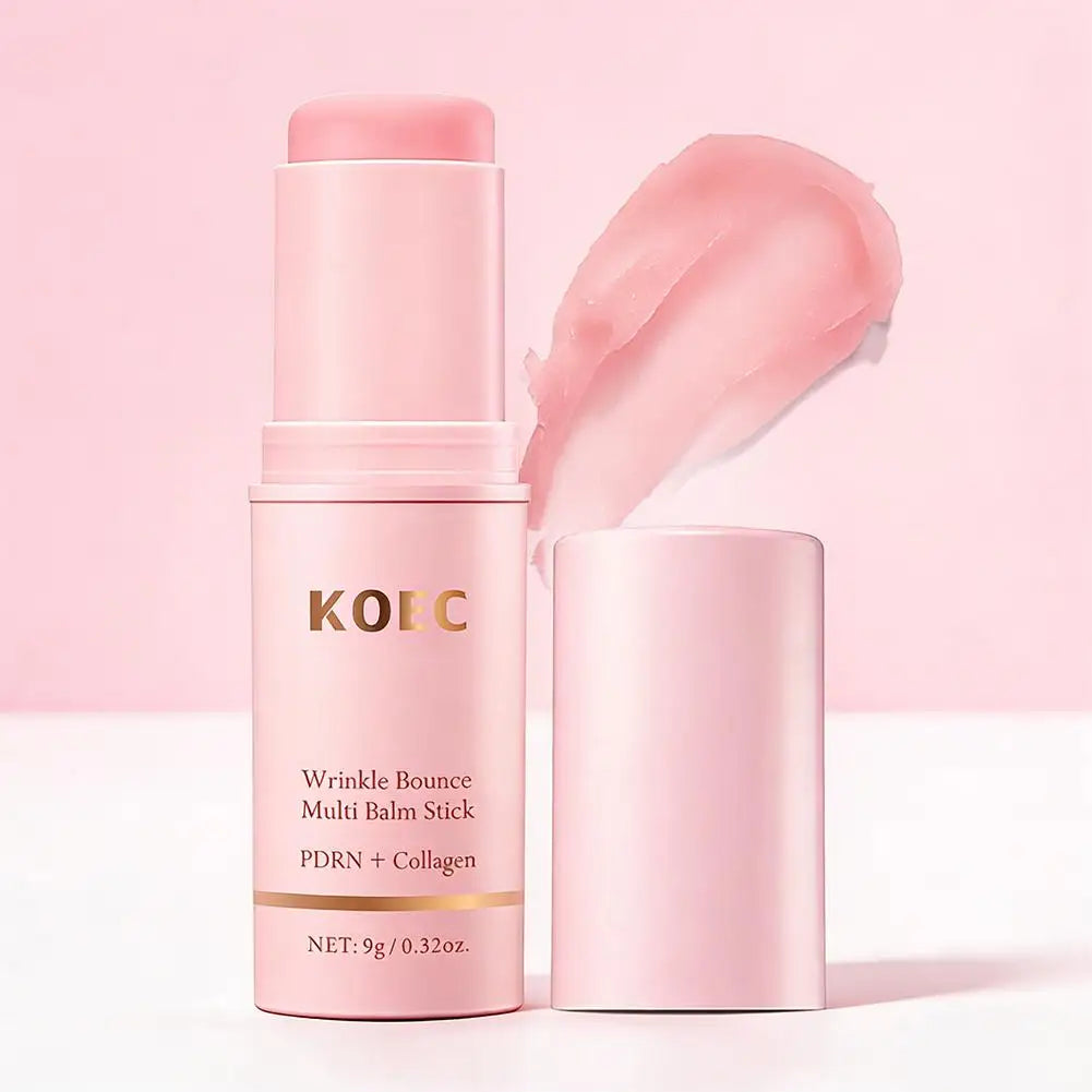PDRN Collagen Wrinkle Bounce Multi Balm Stick - Moisturizing Facial Balm for Hydrated, Smoother-Looking Skin