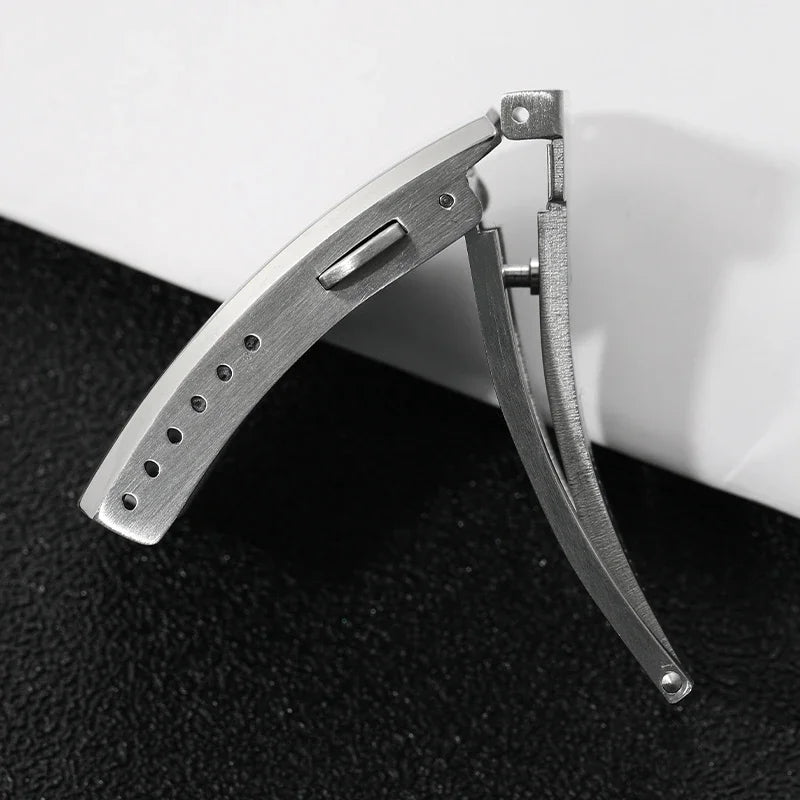 Watchdives Stainless Steel Watch Clasp – 16mm/18mm/20mm/22mm Folding Safety Milled Deployant Replacement Buckle