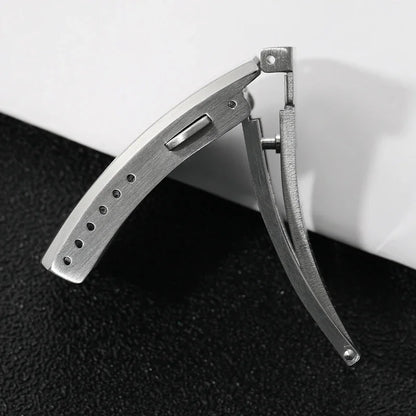 Watchdives Stainless Steel Watch Clasp – 16mm/18mm/20mm/22mm Folding Safety Milled Deployant Replacement Buckle