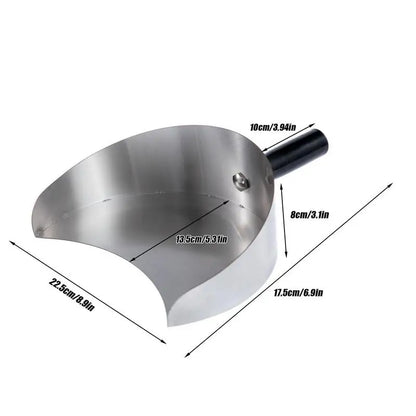 Large Capacity Meat Catcher Pan - Handheld Shawarma, Doner Kebab & Rotisserie Grill Shovel