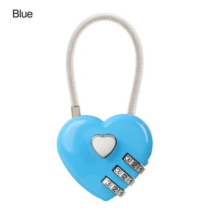 Heart-Shaped 3-Digit Password Lock – Travel Luggage & Suitcase Padlock for Security & Drawer Protection