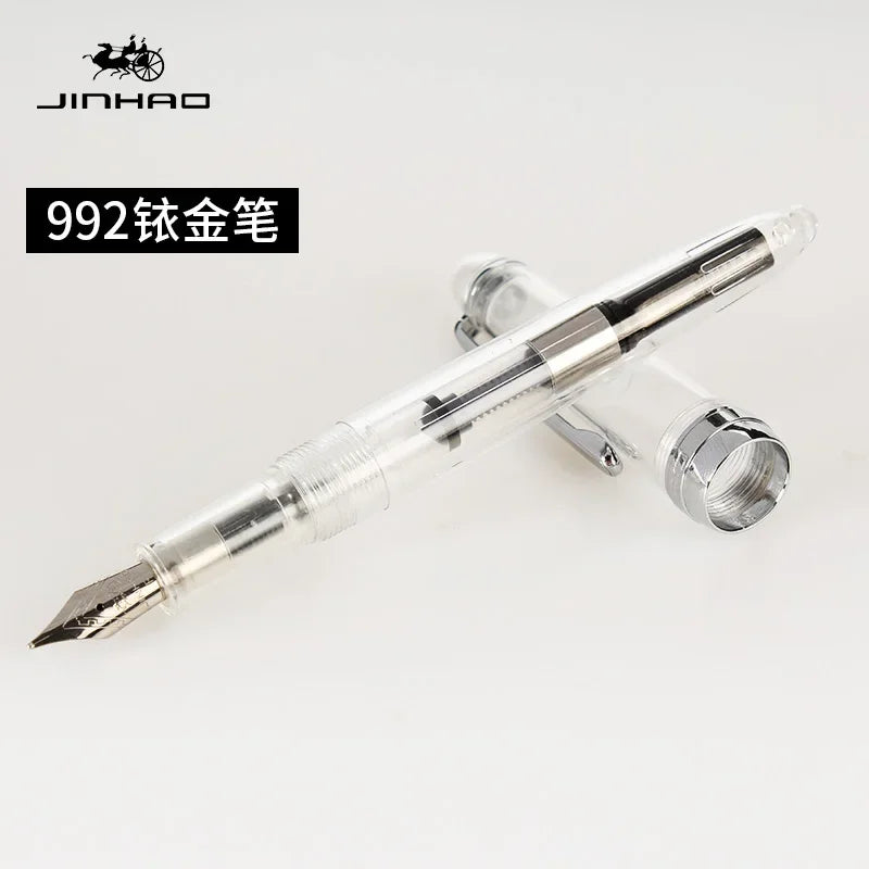 JINHAO 992 Fountain Pen 0.5mm — 12 Color Options, Silver Clip, Student Writing & Office Supplies