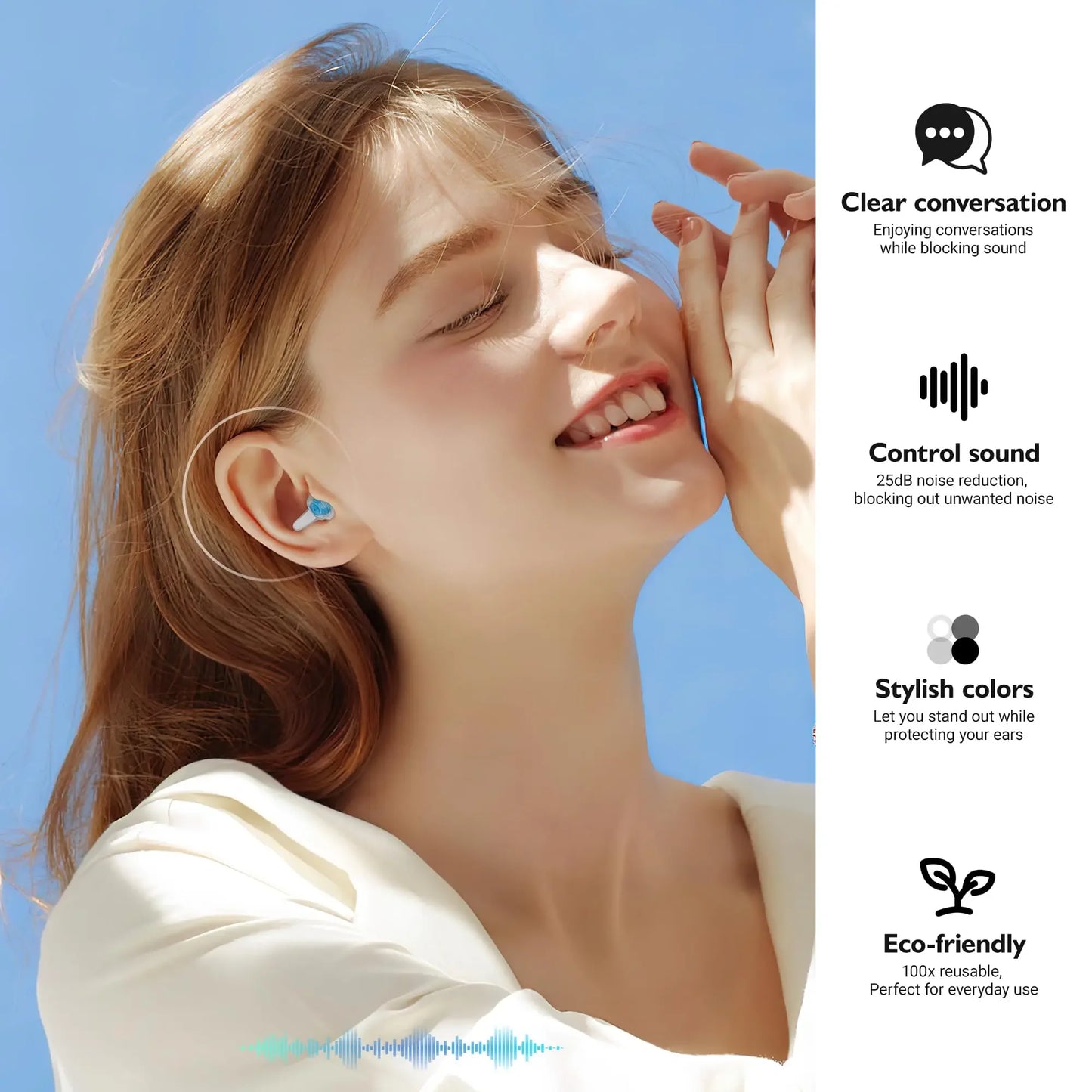 High Fidelity Concert Earplugs - Reusable Hypoallergenic Hearing Protection for Musicians & Events