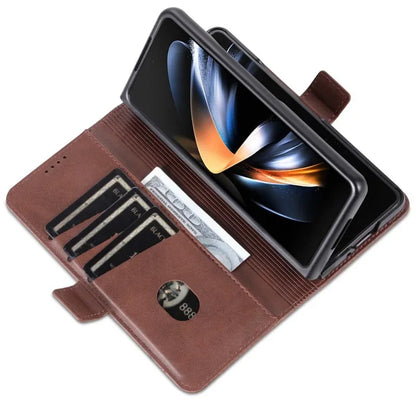 Phone Case for Samsung Galaxy Z Fold 6/5/4/3 — Fold6/5/4/3 5G Leather Wallet Card Holder Kickstand Shockproof Cover