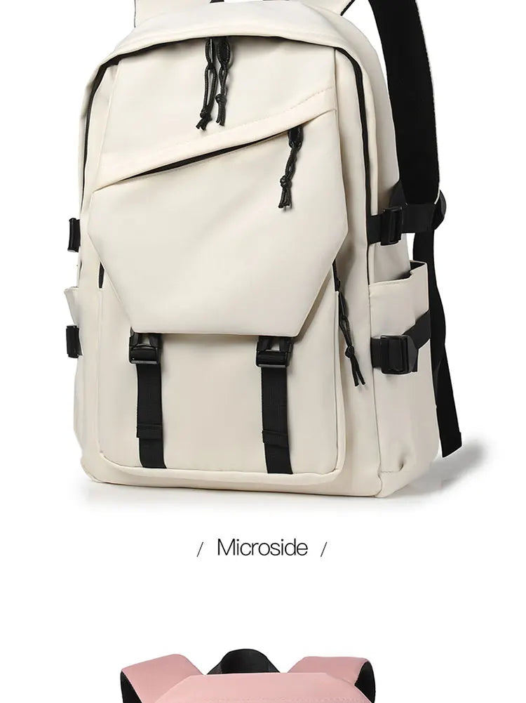 15 Inch Polyester Waterproof Men’s Backpack – Simple, Fashionable Student & Couple Computer Bag