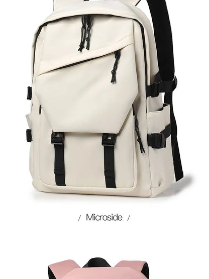 15 Inch Polyester Waterproof Men’s Backpack – Simple, Fashionable Student & Couple Computer Bag