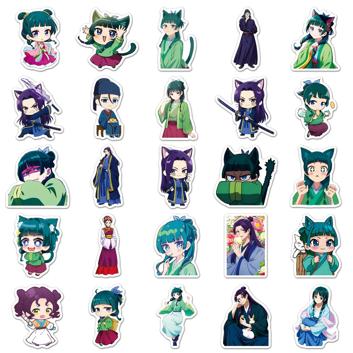 The Apothecary Diaries Anime Stickers 50PCS - Cartoon Graffiti Decals for Laptops, Phones, Guitars, Bikes & More