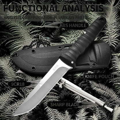 5Cr15Mov Stainless Steel Meat Cleaver & Boning Knife – Sharp Fishing Knife with Holster, Multifunctional Vegetable Peeler