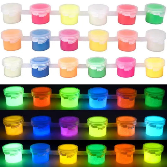 6 Colors Fluorescent Pigment Set - Glow-in-the-Dark Luminous Paint for Epoxy Resin & Acrylic DIY Festival Party Supplies