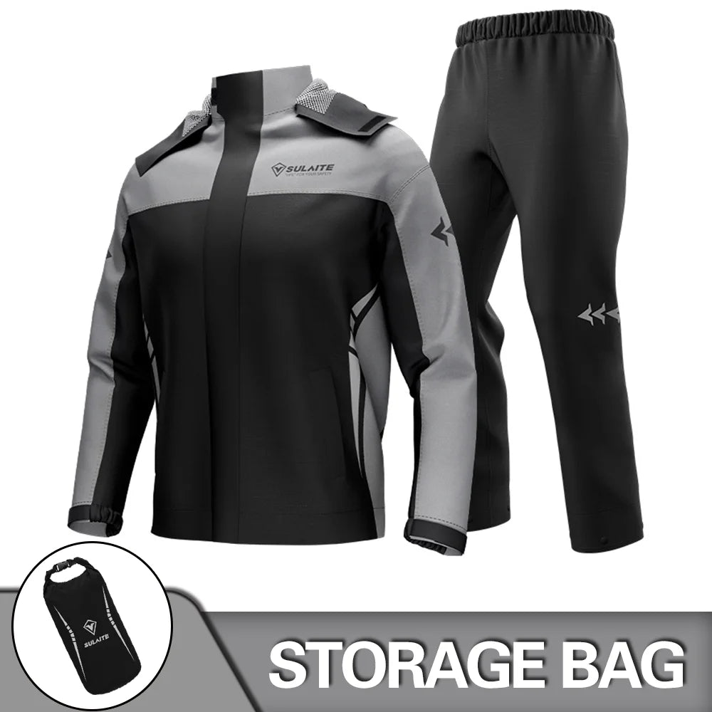 Waterproof Motorcycle Raincoat Suit – Men & Women Moto Raincoat Jacket & Pants Set for Bikers