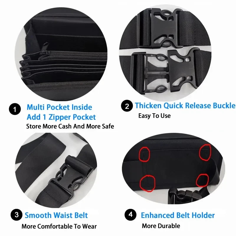 Creative Portable Coin Storage Wallet – Multi-Pocket Euro Coin Holder & Cash Fanny Pack with 8 Slots