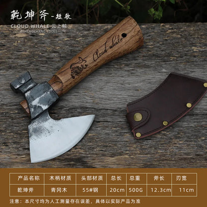 Handmade Forged Multifunctional Camping Axe – Small Outdoor Axe for Wood, Tree, and Bone Chopping