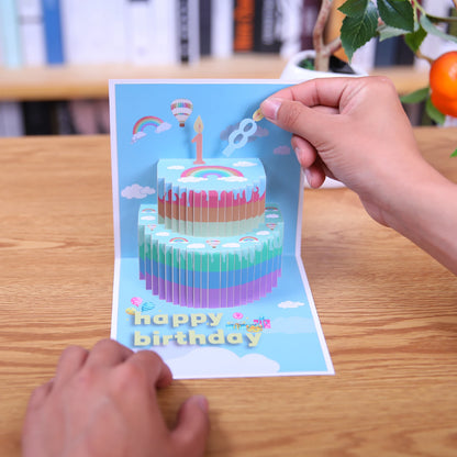 3D Pop Up Happy Birthday Card - Greeting Card Gift for Business, Kids, Wife, Husband, Baby Shower