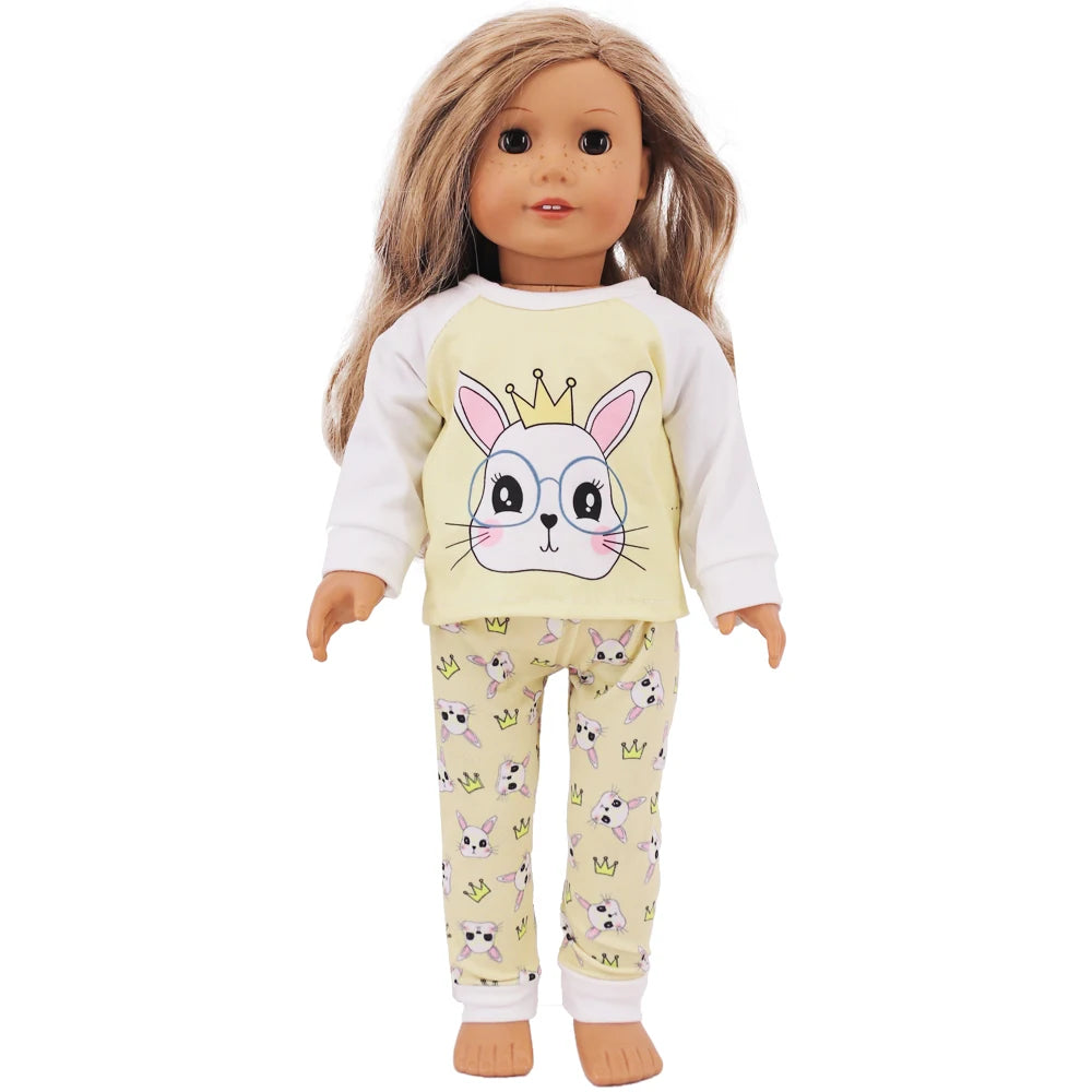 15-Style Doll Pajamas & Nightgowns – Cute Patterns for 18-Inch American & 43cm Born Dolls, Doll Accessories Toy