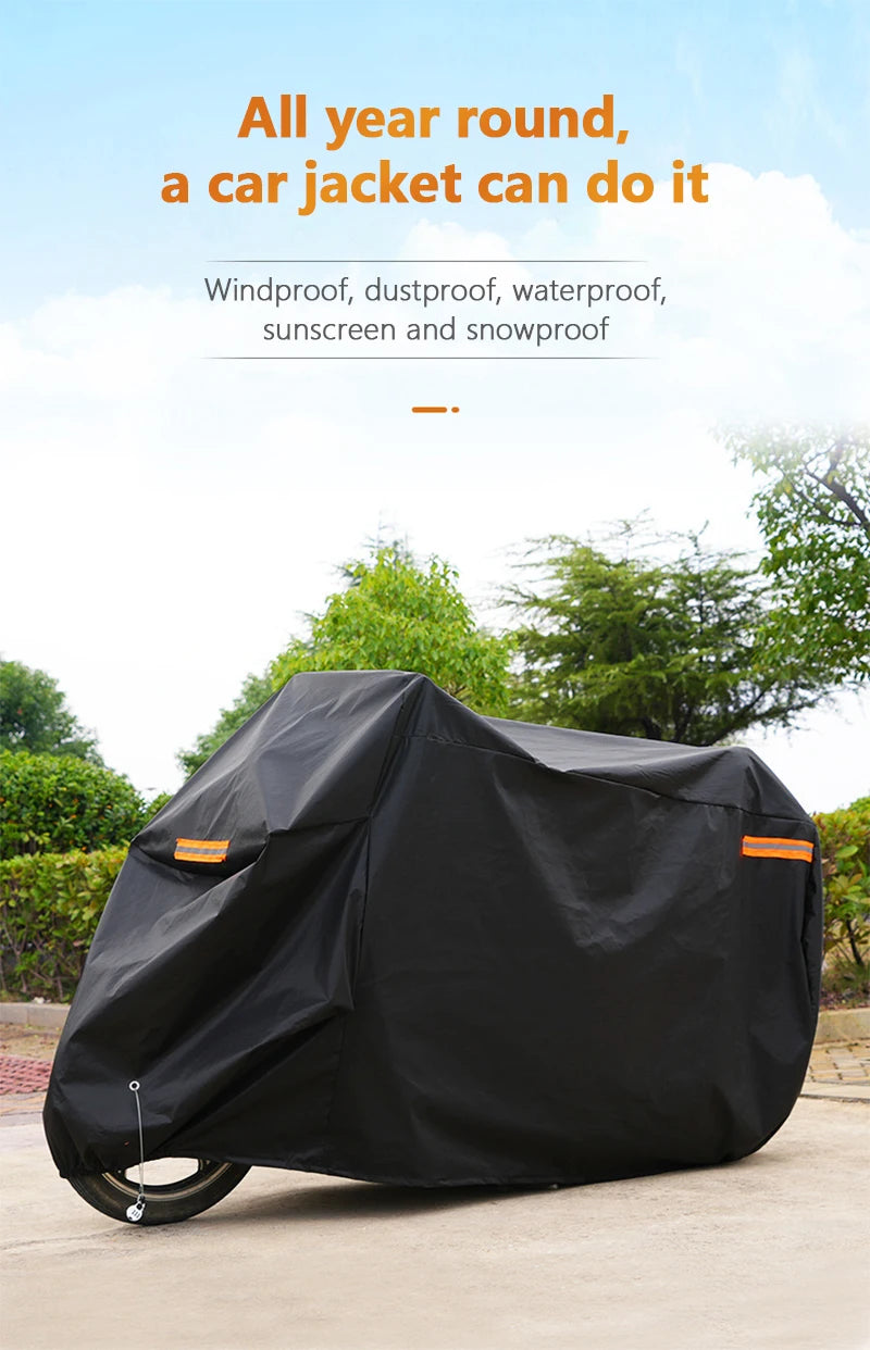 Thick Oxford Motorcycle Waterproof Cover – Universal Outdoor Dustproof, Rainproof, Sunshade & UV Protective Motorbike Cover