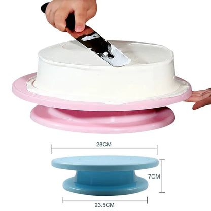 Plastic Cake Turntable: Rotating Stable Stand for Baking Decoration - DIY Mold, Anti-Skid Round Cake Table