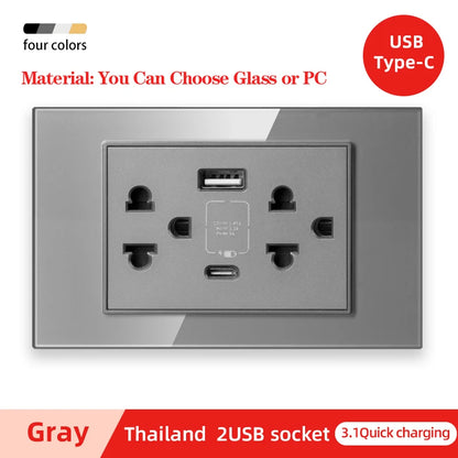 Herepow 118 Series Dual USB Wall Socket - Thailand & American Standard Smart Plug Adapter with Type-C 3.1A Fast Charging