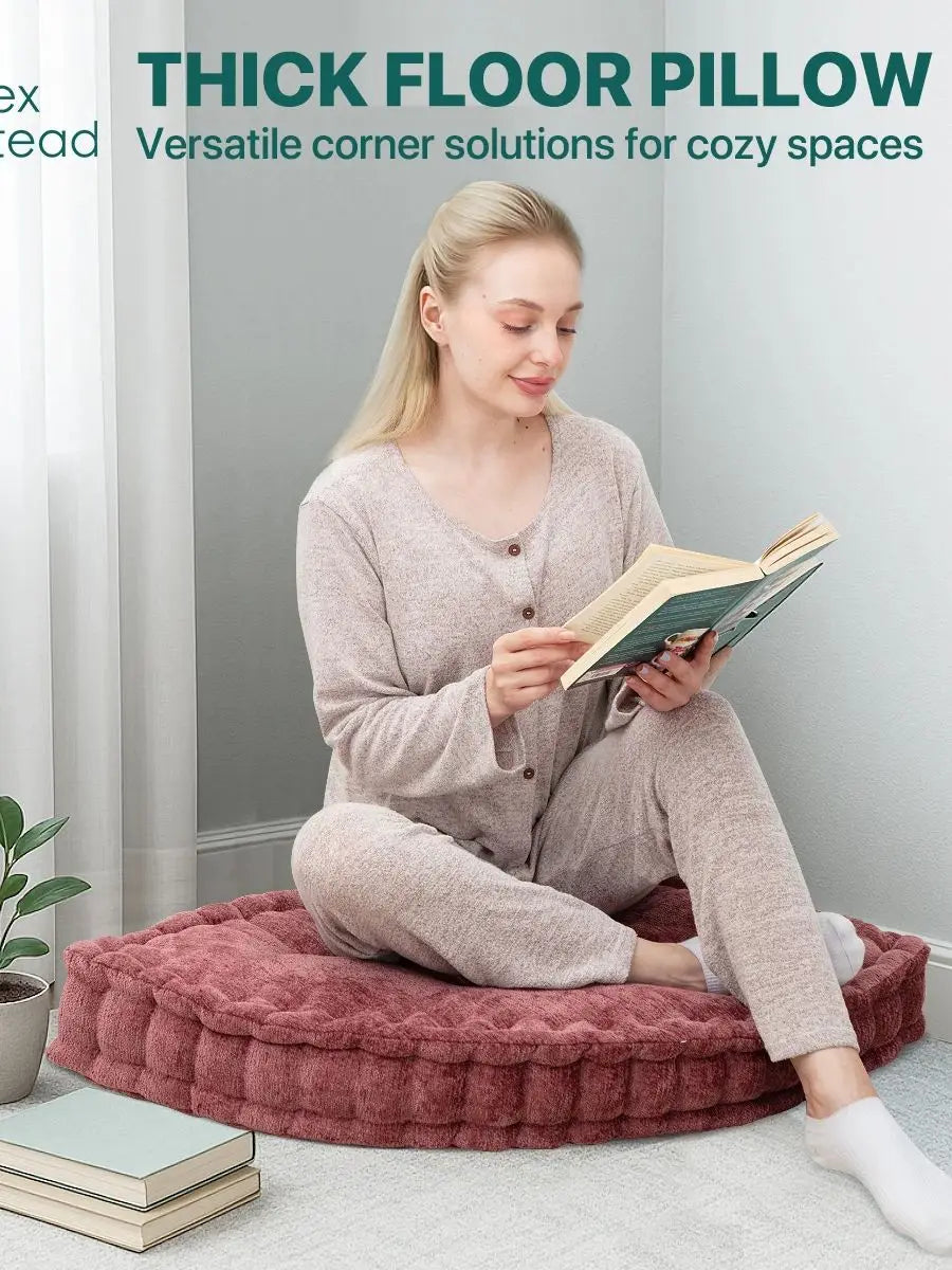 Triangular Reading Cushion - Removable Adjustable Floor Pillow & Portable Chair Support