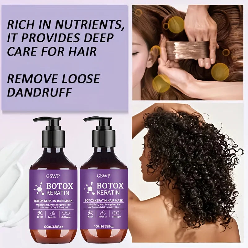 GSWP Botox Keratin Hair Mask - Moisturizing Repair Treatment for Damaged, Frizzy & Tangled Hair