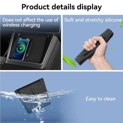 Silicone Wireless Charging Mat for Tesla Model Y Juniper 2025–2026 & Model 3 Highland - Anti-Slip Center Console Protector Pad
