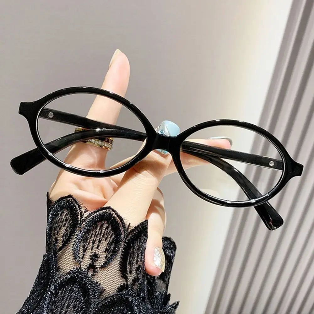 Y2K Retro Oval Frame Glasses for Women - Sweet & Cool Eyewear, Anti-Blue Light Reading & Computer Glasses