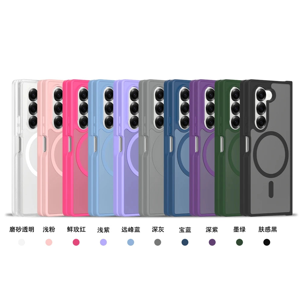 Z Fold7 Luxury Wireless Charging Case - Candy Color Translucent Magnetic Shockproof Cover for Samsung Galaxy Z Fold 7 & Fold 6