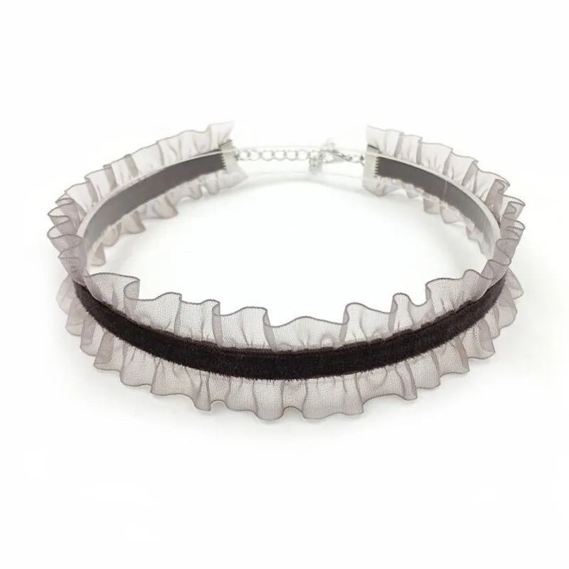 Short Lace Choker Necklace for Women & Girls – Black/White Romantic Fashion Jewelry, Party Gift