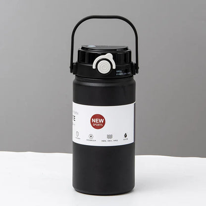 1L/1.2L Stainless Steel Thermal Water Bottle – Vacuum Insulated Thermos Cup with Straw, Hot & Cold Drink Tumbler for Gym & Travel