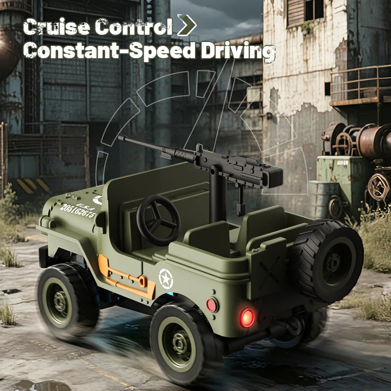 JJRC 1/64 RC Jeep Willys - 2.4G 4WD Military Off-Road Crawler Toy for Kids & Collectors