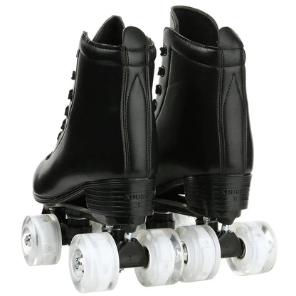 PU Leather Roller Skates – Inline & Quad Skating Shoes, Flashing 4-Wheel Sneakers, Europe Size, Training & Fun