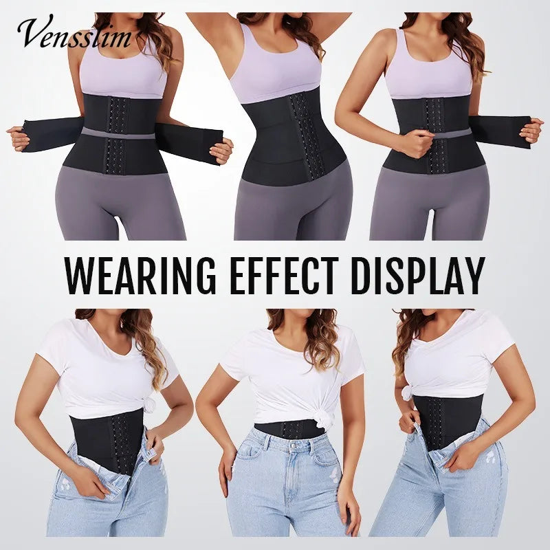 Vensslim XS-3XL Women’s Waist Trainer Belt – 3-Segment Underbust Tummy Cincher Corset Shapewear for Hourglass Slimming