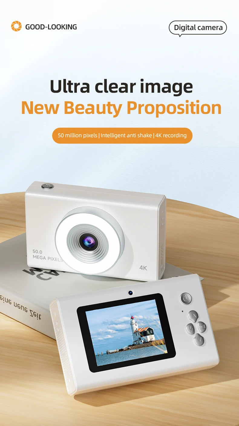 Xiaomi 4K Digital Camera – 50MP Autofocus Portable Retro Camera, CCD Travel & Student Camera