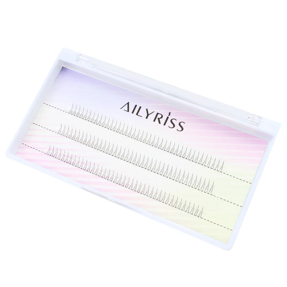 Korean J-Curl V-Shape Black Manga Under Eyelashes — Soft Natural Bottom Lash Clusters (Bunches)