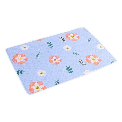 80x120cm 4-Layer Cartoon Dino Diaper Changing Mat – Waterproof Washable Pad for Baby Care & Menstrual Use