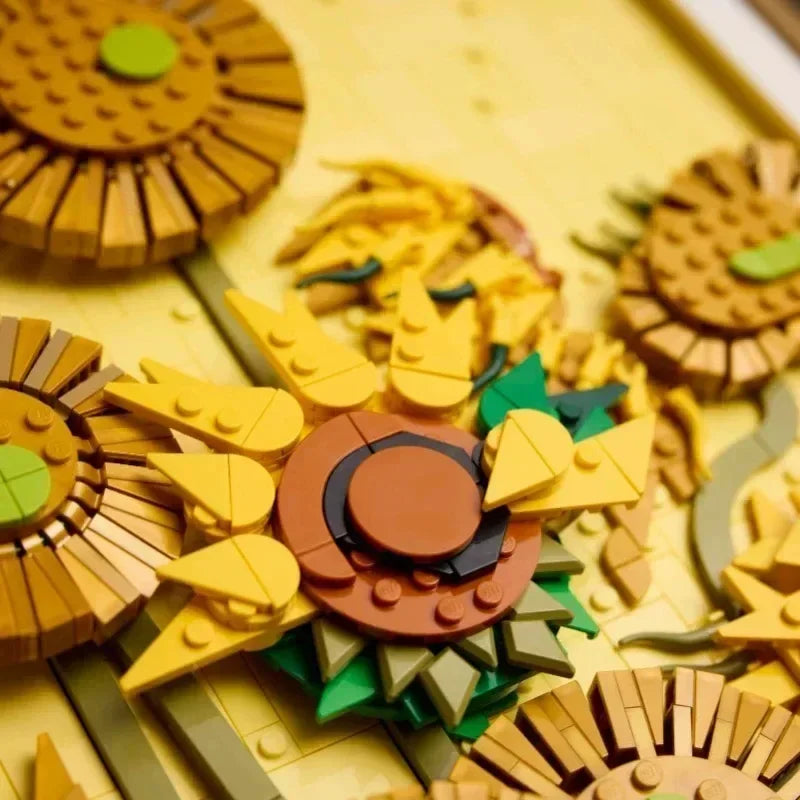 Sunflowers 3D Art Mural Building Blocks Set – Compatible with LEGO, Ideal Christmas Gift 31215