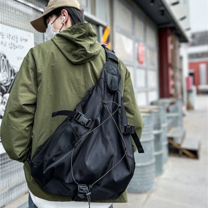 Men’s Large Capacity Crossbody Bag – Nylon Travel Chest Pack Hip Hop Shoulder Bag Trendy Storage Sling Bag 2025