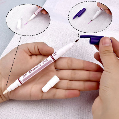 Disappearing Fabric Marker Pen Set - Erasable Ink for Cross Stitch, Tailor's Quilting, and Dressmaking Sewing Tools (1/3pcs)