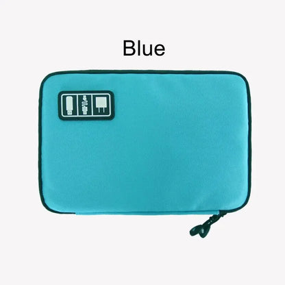 Black & Green Portable Storage Bag – Waterproof Electronic Accessory Organizer for USB Cables, Chargers & Travel