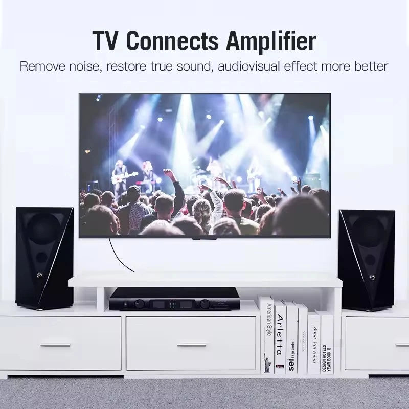 Dual RCA Male to Male Audio Cable HiFi Stereo Gold-Plated 2RCA to 2RCA Cord for HDTV, Home Theater, DVD & Amplifier Systems