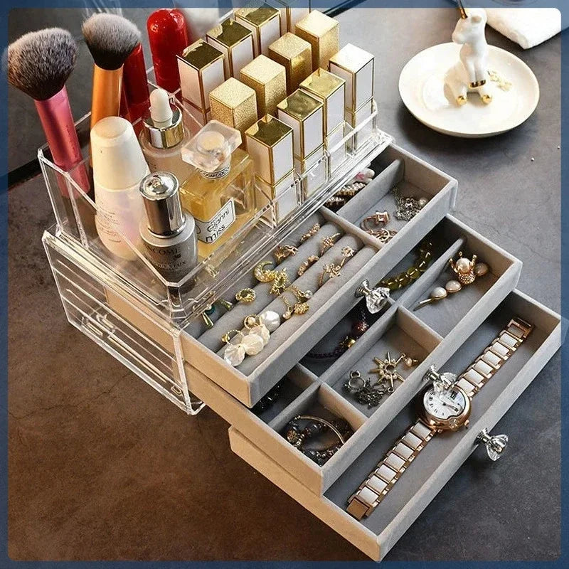 3-Drawer Jewelry Storage Box - Dustproof, Anti-Oxidation Organizer for Earrings, Rings & Bracelets