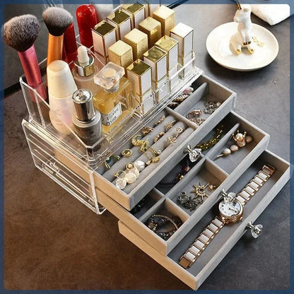 3-Drawer Jewelry Storage Box - Dustproof, Anti-Oxidation Organizer for Earrings, Rings & Bracelets